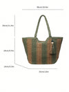 Chic and Roomy: Minimalist Woven Straw Tote Bag for Women