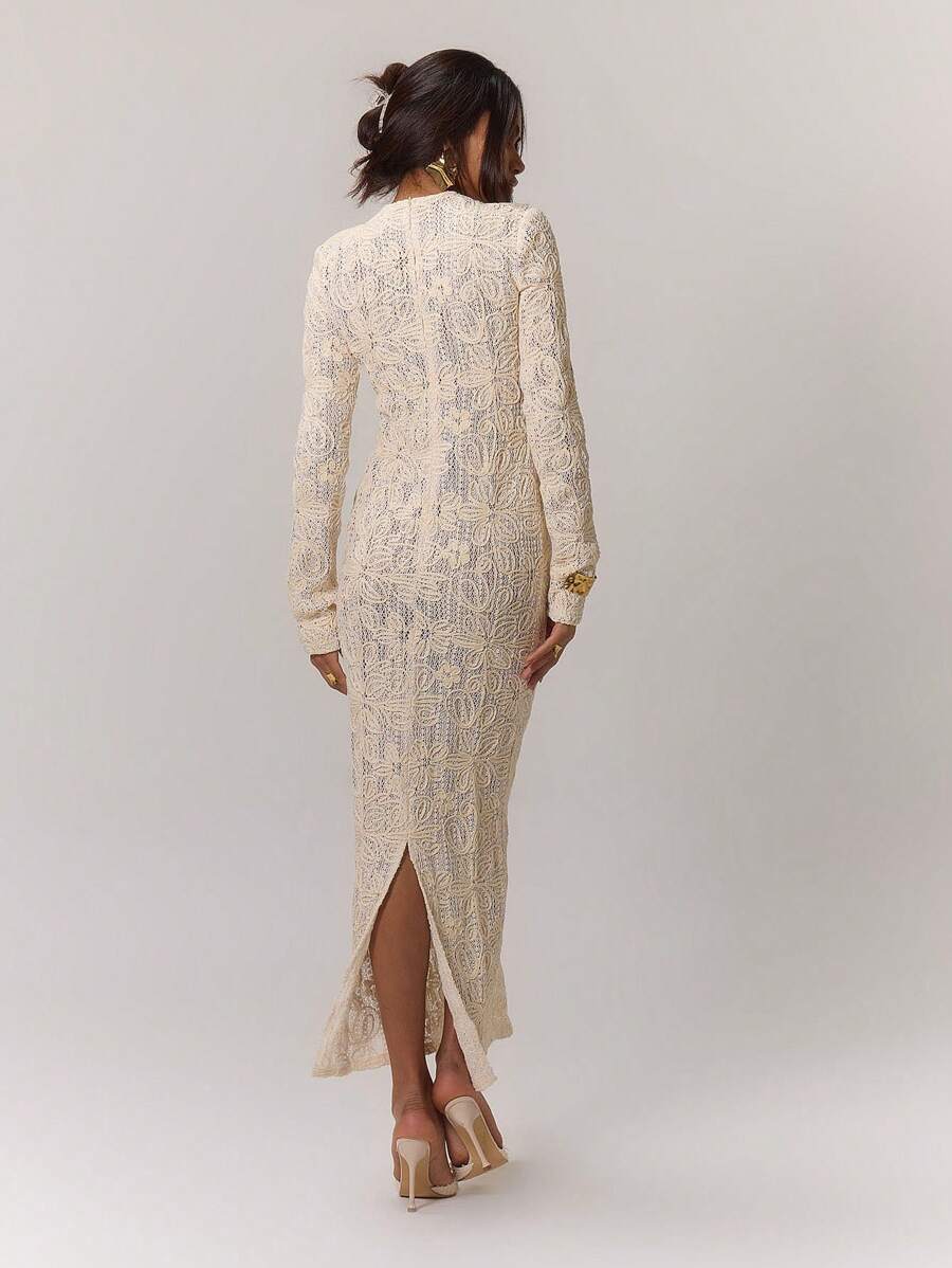 Step into sunshine with this Elegant Textured Floral Long Sleeve Maxi Dress, perfect for summer weddings and beach getaways. Light and breezy, its floral texture adds charm while long sleeves bring a touch of elegance without the heat. Flow across the sand or dance under the stars in a dress that’s as playful as your vacation spirit.