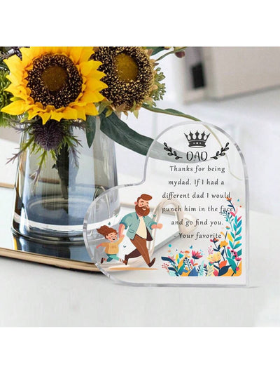 Celebrate fatherhood with our "DAD Thanks For Being My Dad" Acrylic Heart. This unique artistic shape makes for the perfect Father's Day gift. Show your appreciation with this heartfelt and lasting gesture.