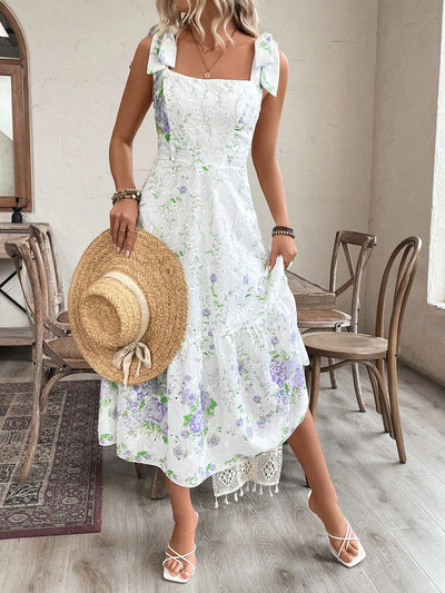 Casual Floral Pattern One-Piece Dress for Everyday Wear