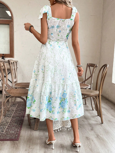 Casual Floral Pattern One-Piece Dress for Everyday Wear