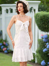 Vintage Mermaid Dreams: Elegant White Vacation Dress for Summer