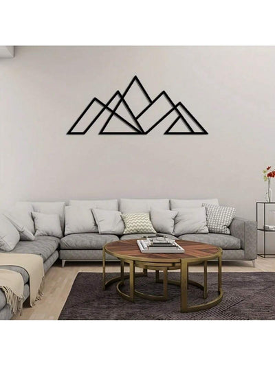 Geometric Mountain Metal Wall Art - Contemporary Rustproof Iron Home Decor