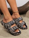 Luxe Leopard Prints: Adjustable Platform Flip-Flops for Women