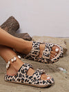 Luxe Leopard Prints: Adjustable Platform Flip-Flops for Women