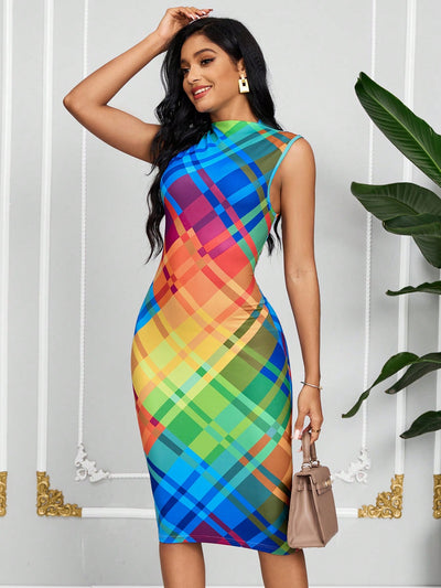 This Colorful Plaid Summer Fashion Sleeveless Dress for Women combines style and comfort for your summer wardrobe. With its vibrant plaid pattern and sleeveless design, this dress is perfect for the season. Made from high-quality materials, it offers both fashion and functionality.