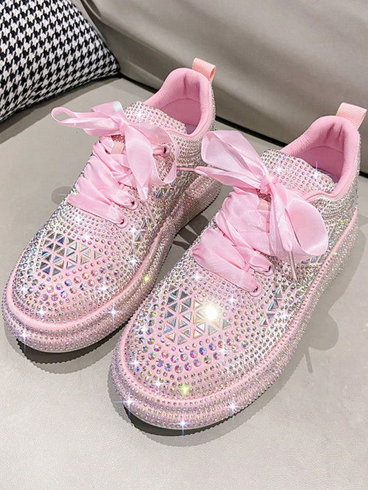 Dazzling Diamond Athletic Shoes: 2024 New Arrival for Stylish Women