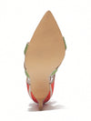 Fiery Elegance: Women's Rhinestone Flame Cut-Out Pointy Heels