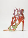 Fiery Elegance: Women's Rhinestone Flame Cut-Out Pointy Heels