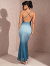 Radiant Holiday Glamour: Christmas Party Dress with Open Back