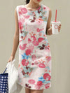 Blossoming Beauty: Women's Floral Print Sleeveless Dress