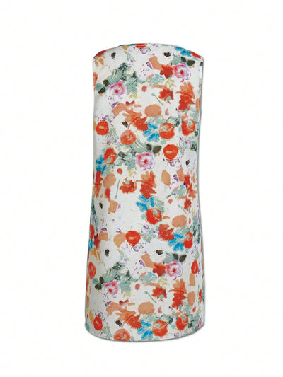 Blossoming Beauty: Women's Floral Print Sleeveless Dress