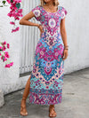 Retro Chic: Vacation Style Printed Dress for Leisure