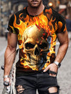 Introducing our Summer Style: Men's Skull Flame Printed Casual T-Shirt. Made with premium materials, this shirt boasts a unique and eye-catching design that is perfect for any casual occasion. The skull and flame print adds a touch of edginess while the comfortable fit makes it perfect for all-day wear. Elevate your summer wardrobe with this stylish and versatile t-shirt.