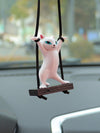 Cutesy Cat Car Ornament: A Swinging Dancing Feline for Rearview Mirror Decor in Autumn