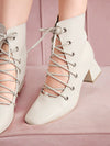 Crystal British Wind Short Boots: Stylish Chunky Heel for Spring & Autumn