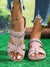 Women's Fashionable Hollow Out Wedge Sandals with Cross Strap Rivet Detail