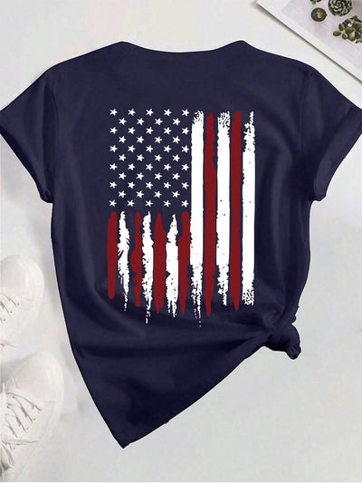 Show Your American Pride with Women's Patriotic Short Sleeve T-Shirt