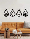 Elevate your home decor with our 4-piece black iron art waterdrop geometric metal wall decor set. Crafted with precision and intricate details, our set adds a touch of modern elegance to any room. Made with high-quality iron, it is durable and long-lasting. Enhance your walls with this unique and beautiful set.