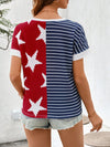 Stars, Stripes, and Style: Women's American Flag Striped Tee