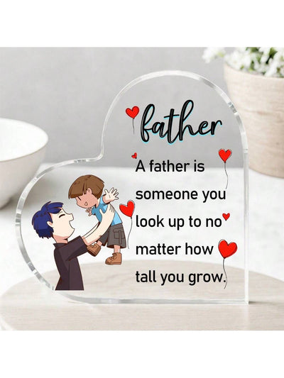 Father's Day Heart-Shaped Acrylic Gift: Thoughtful Father Ornaments and Home Decorations