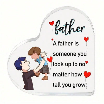 Father's Day Heart-Shaped Acrylic Gift: Thoughtful Father Ornaments and Home Decorations