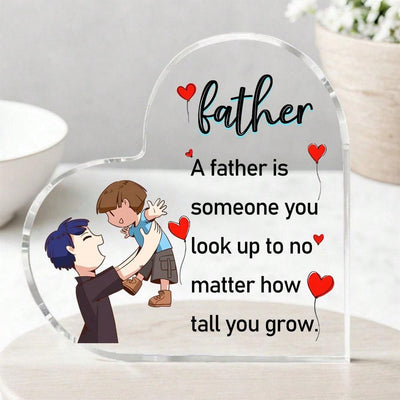 Father's Day Heart-Shaped Acrylic Gift: Thoughtful Father Ornaments and Home Decorations