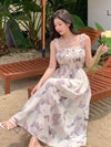 Blooming Beauty: Floral Print Empire Waist Spaghetti Strap Dress