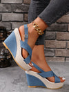 Summer Chic: Women's Waterproof Peep Toe Wedge Sandals with Thick Platform Muffin Heels