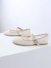 Chic and Comfy: Apricot Square Toe Mesh Flats - Perfect for Parties and Office