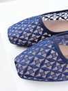 Chic and Comfy: Apricot Square Toe Mesh Flats - Perfect for Parties and Office