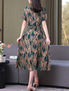 Chic and Casual: Women's Loose-Fit Fishbone Print Dress