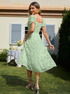 Lovely Lace: Sweetheart Neckline Dress with Front Tie