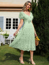 Lovely Lace: Sweetheart Neckline Dress with Front Tie