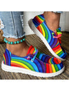 Rainbow Steps: Women's Colorful Printed Casual Sneakers