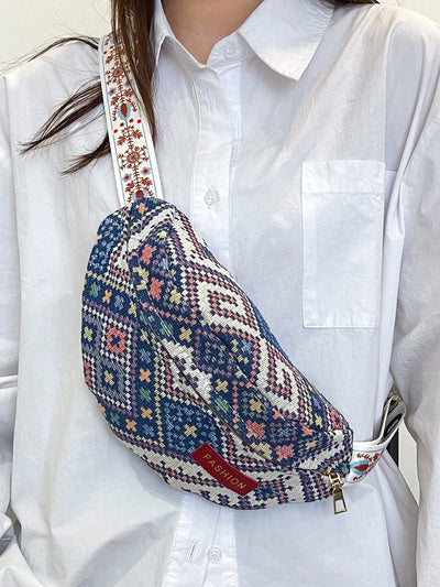 Chic Multicolor Canvas Waist Bag: Stay Stylish on the Go!