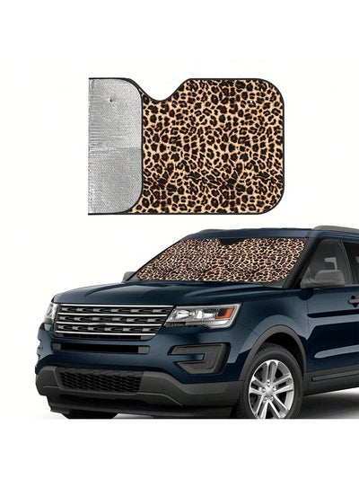 Stylish Leopard Print Car Windshield Sunshade: Stay Cool and Protected on the Road