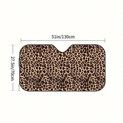 Stylish Leopard Print Car Windshield Sunshade: Stay Cool and Protected on the Road