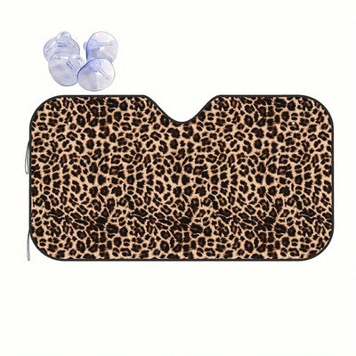 Stylish Leopard Print Car Windshield Sunshade: Stay Cool and Protected on the Road