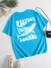 Shark Summer Vibes: Women's Casual Round Neck T-Shirt With Slogan