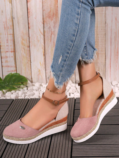 Elegant Butterfly Pearl Wedge Espadrilles for Plus Size Women