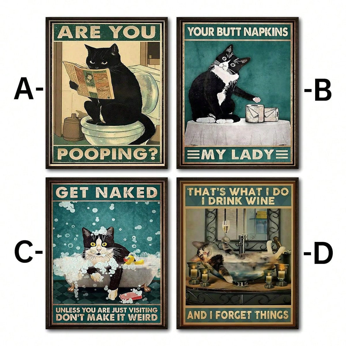 This vintage-inspired poster featuring whimsical animal illustrations is a perfect addition to any home decor. Its nostalgic charm will bring a smile to your face and motivate you with its uplifting messages. Made with high-quality materials, it is a timeless piece that will add character to your space.
