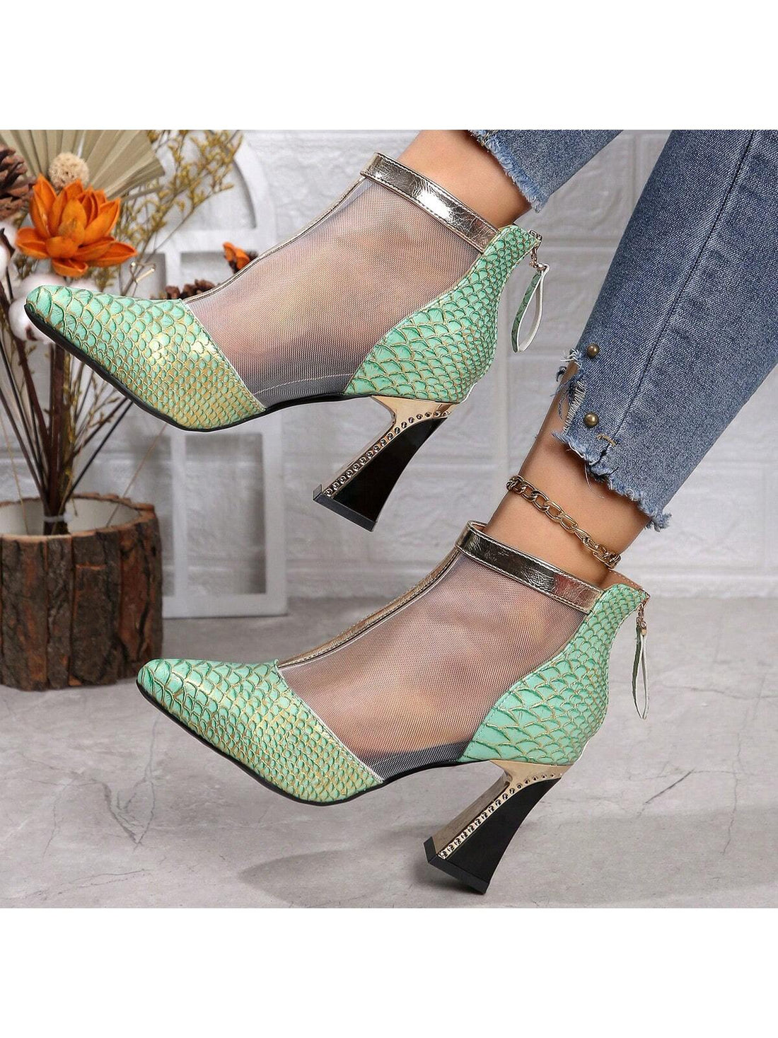 Upgrade your shoe game with Chic & Airy: Breathable Mesh Pointed Toe High Heels. Crafted with a breathable mesh material, these heels keep your feet cool and comfortable while maintaining a chic and stylish look. Perfect for any occasion, these heels are a must-have for any fashion-forward individual.