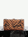 Elegant Woven Animal Print Crossbody Clutch Bag for Chic Evening Events