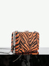 Elegant Woven Animal Print Crossbody Clutch Bag for Chic Evening Events