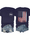 Show Your American Pride with Women's Patriotic Short Sleeve T-Shirt