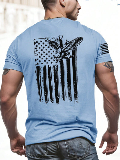 Eagle Eye Catcher: Men's Summer American Eagle Printed Casual T-Shirt