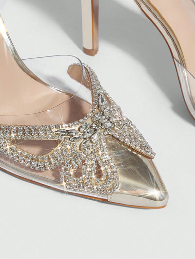 Sparkle and Shine: Butterfly Rhinestone Stiletto Pumps for Summer Vacation