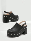 Boho Chic Studded Slingbacks: Vintage-Inspired Platform Shoes for Every Occasion