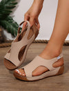 Women's Fashionable White Hollow-Out Wedges: Summer Casual Sandals